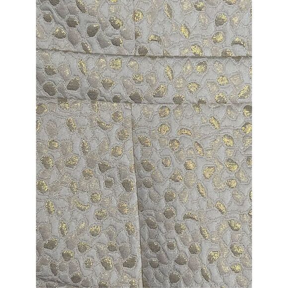 Cynthia Steffe Women's Diandra Metallic Dress Gold Cream Size 12 - Picture 3 of 9